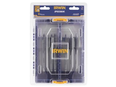 IRWIN IW4041010 Blue Groove 4X 8pc Flat Drill Bit Set