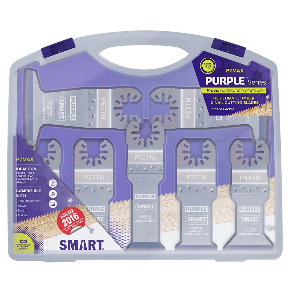 SMART P7MAX Purple Series 7pc Titanium Alloy Bi-metal Blade Set