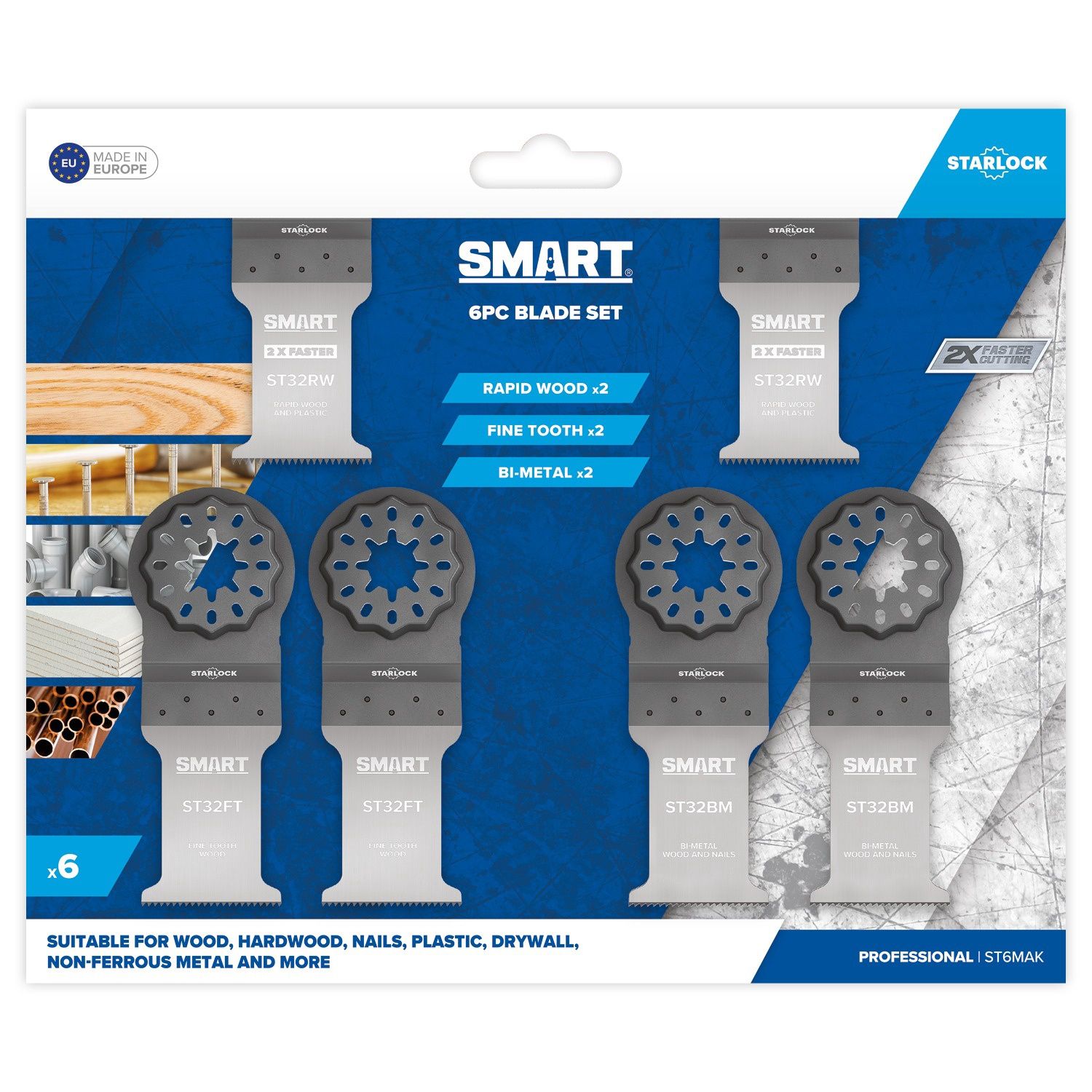 SMART ST6MAK Starlock 6pc Blade Pack (32mm Rapid, 32mm Fine, 32mm Bi-Metal)