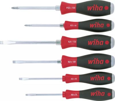 Wiha 21251 6pc SoftFinish SL/PZ Hex Blade Screwdriver Set