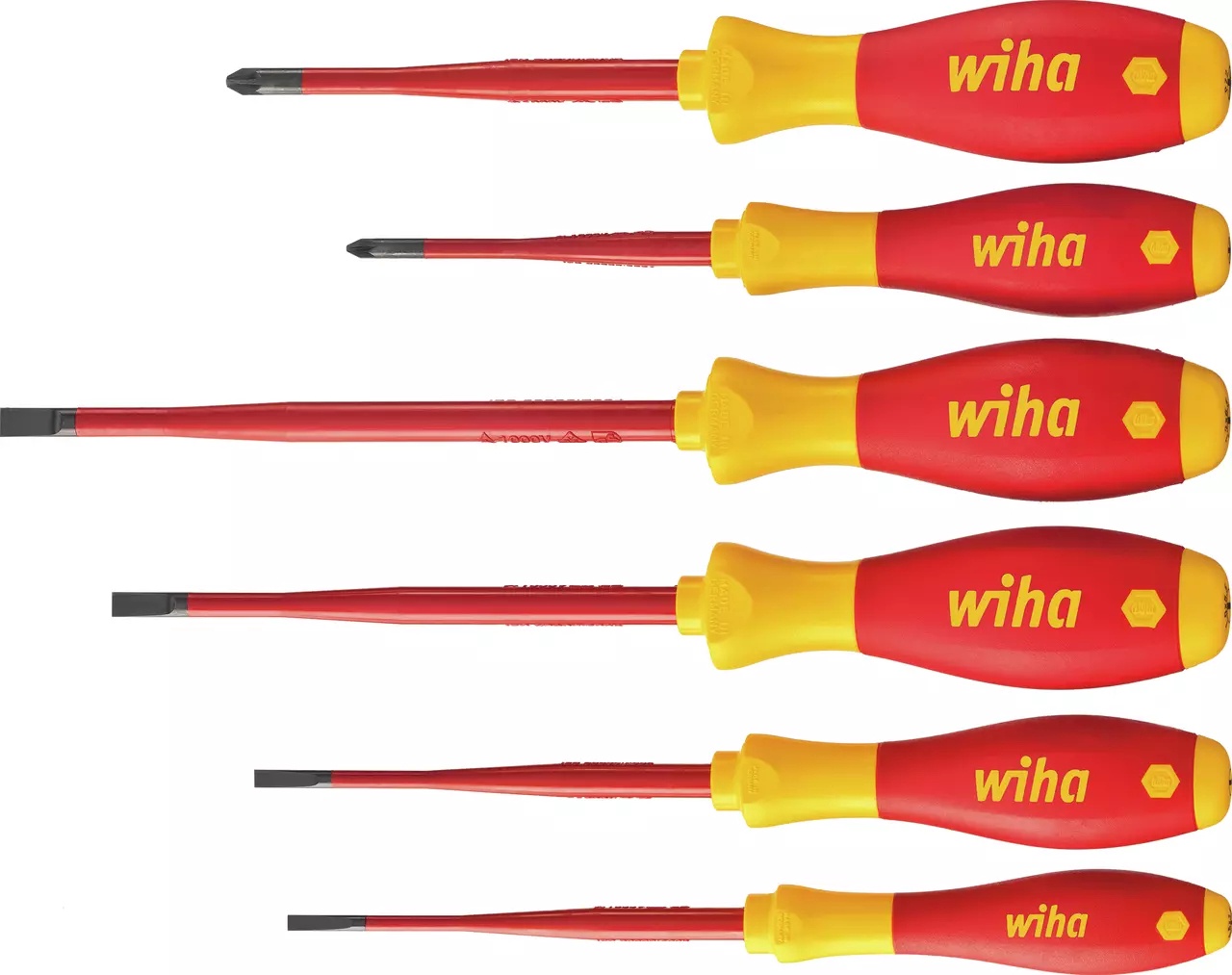 Wiha 36455 SoftFinish 6pc VDE slimFix SL/PZ Screwdriver Set img