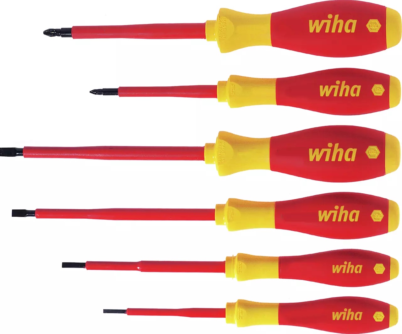 Wiha 25477 6pc SoftFinish electric SL/PZ Screwdriver Set, img