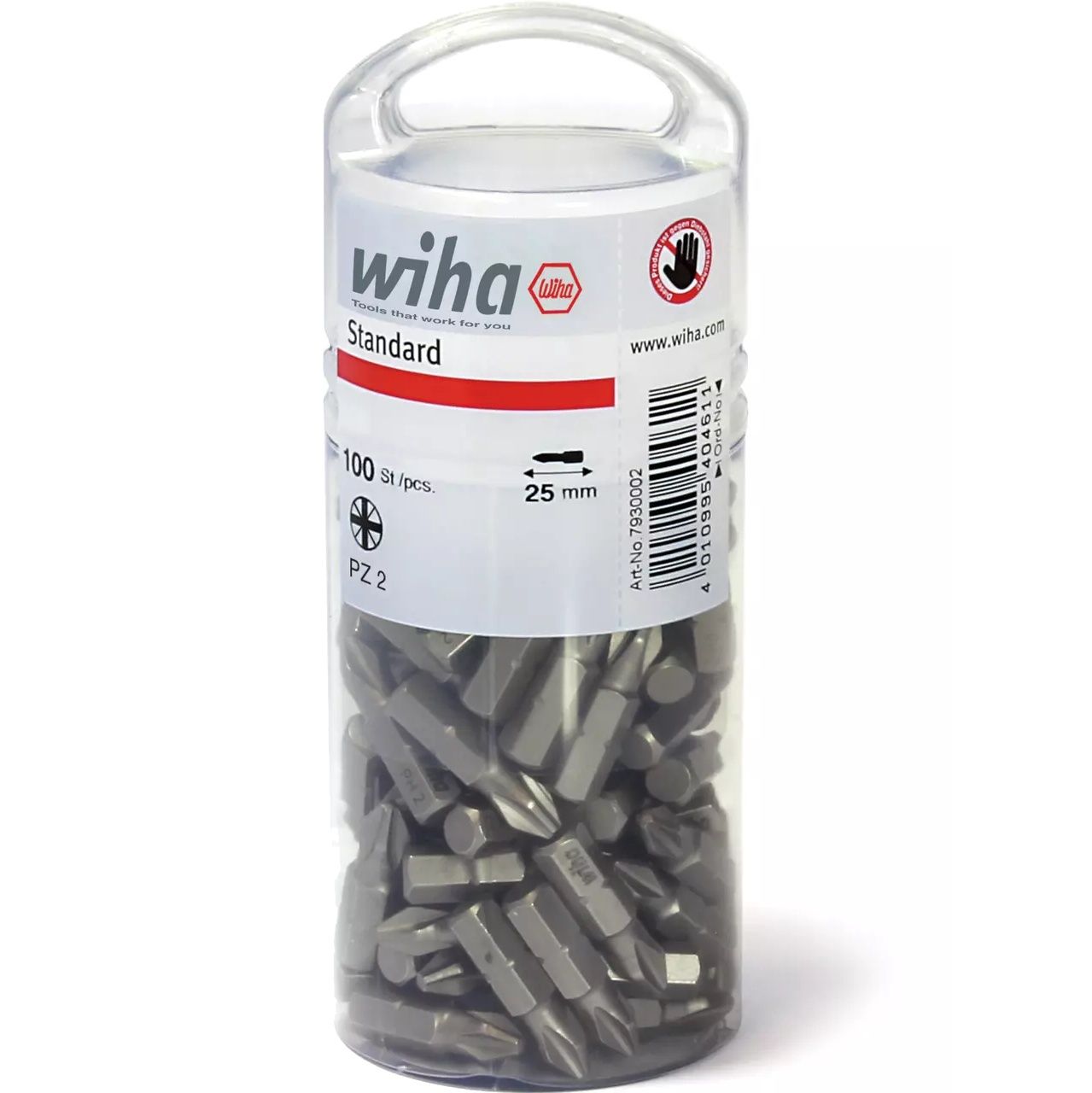 Wiha 40462 Tub of 100 Standard Pozidriv PZ2 25mm Bits