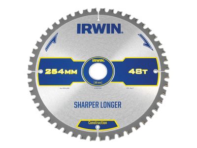 IRWIN IRW1897428 Construction Mitre Circular Saw Blade 254 x 30mm x 48T ATB/Neg