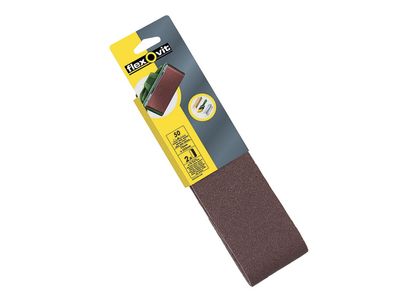 Flexovit FLV26469 Cloth Sanding Belt 533 x 75mm Medium 80G (Pack 2)