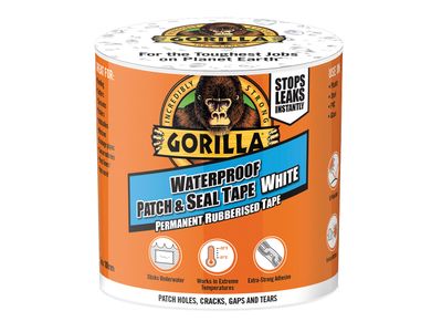Gorilla Glue GRGPSTW3 Gorilla Waterproof Patch &amp; Seal Tape 100mm x 3m White