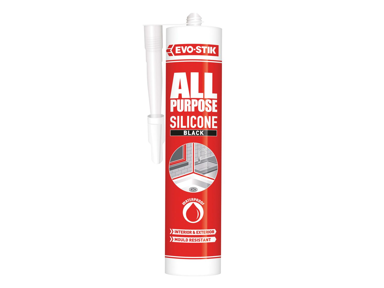 EVO-STIK EVOAPFSSBK 112872 All Purpose Flex Silicone Sealant Black C20