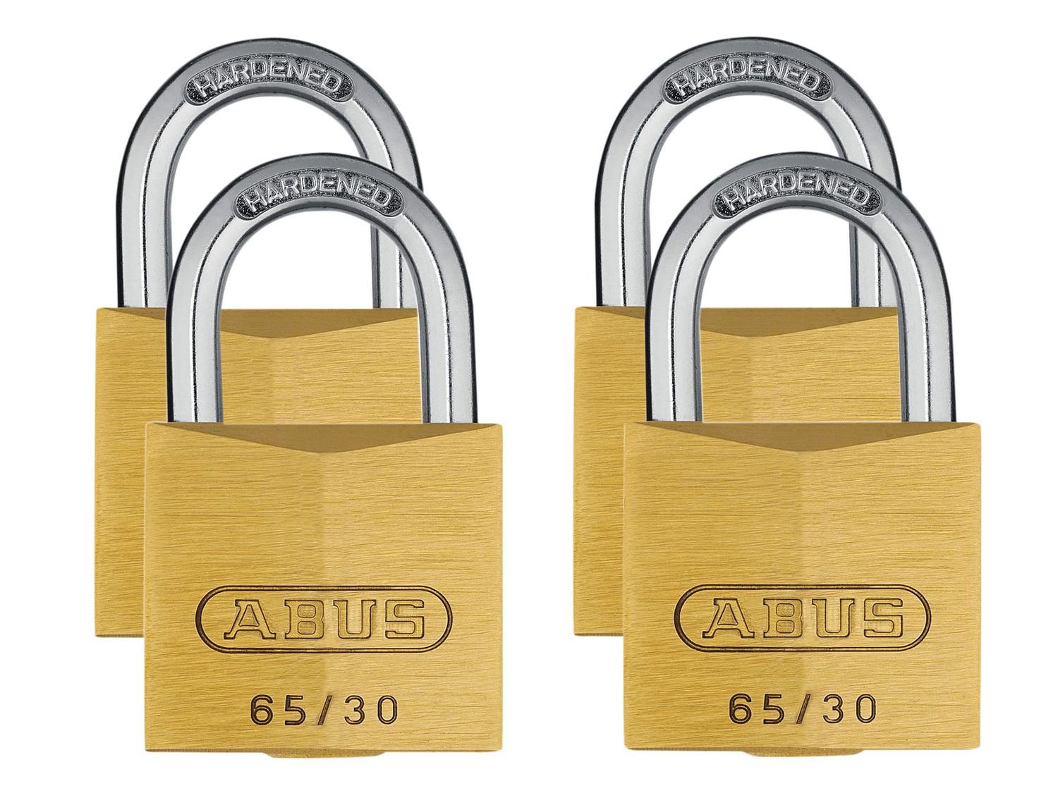 ABUS Mechanical ABU6530QPK 65/30mm Brass Padlock Quad Pack