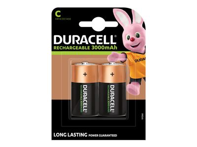 Duracell DURS3091 C Cell 3000Mah Rechargeable Batteries (Pack 2)