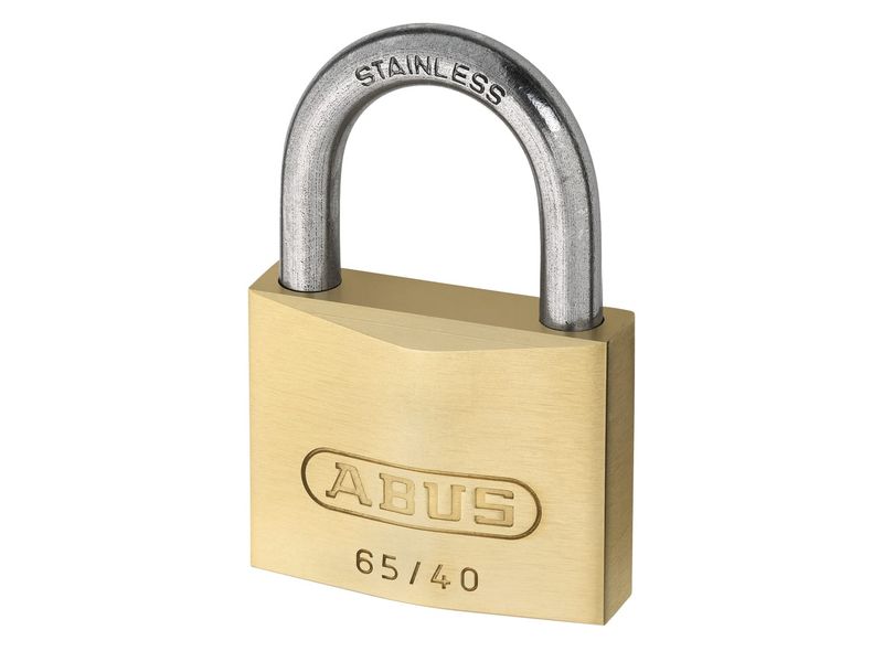 ABUS Mechanical ABUKA12539 65IB/40mm Brass Padlock Stainless Steel Shackle Keyed Alike 6404