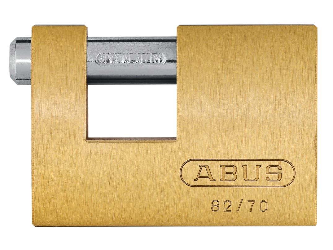 ABUS Mechanical ABUKA11577 82/70mm Monoblock Brass Shutter Padlock Keyed Alike 8514