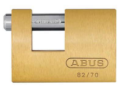 ABUS Mechanical ABUKA11577 82/70mm Monoblock Brass Shutter Padlock Keyed Alike 8514
