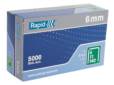 Rapid RPD1406B5 140/6 6mm Galvanised Staples (Box 5000)