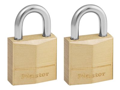 Master Lock MLK120T Solid Brass 20mm Padlock 3-Pin - Keyed Alike x 2