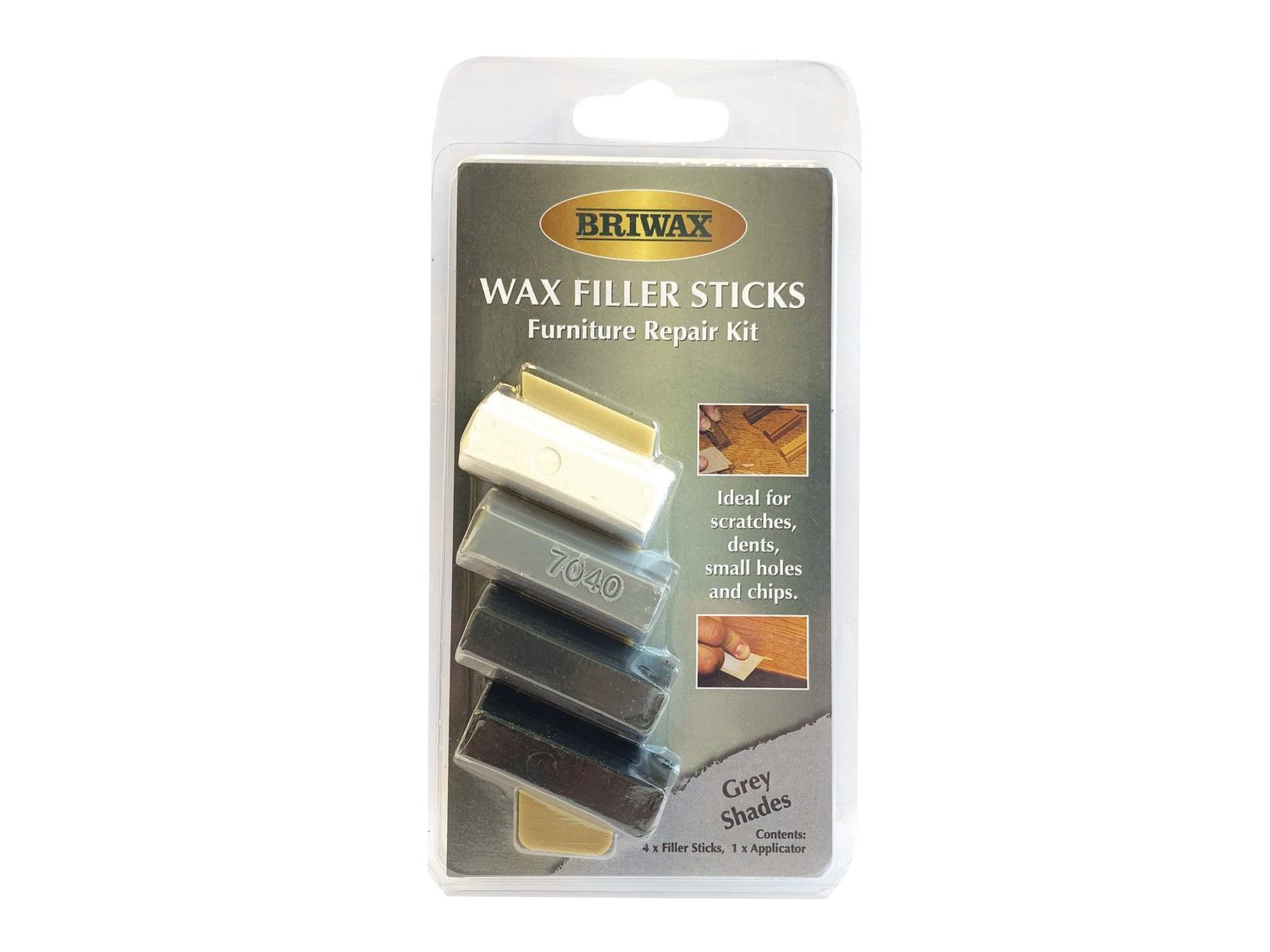 Briwax BRWWFSG Wax Filler Sticks Grey Shades (Pack 4)