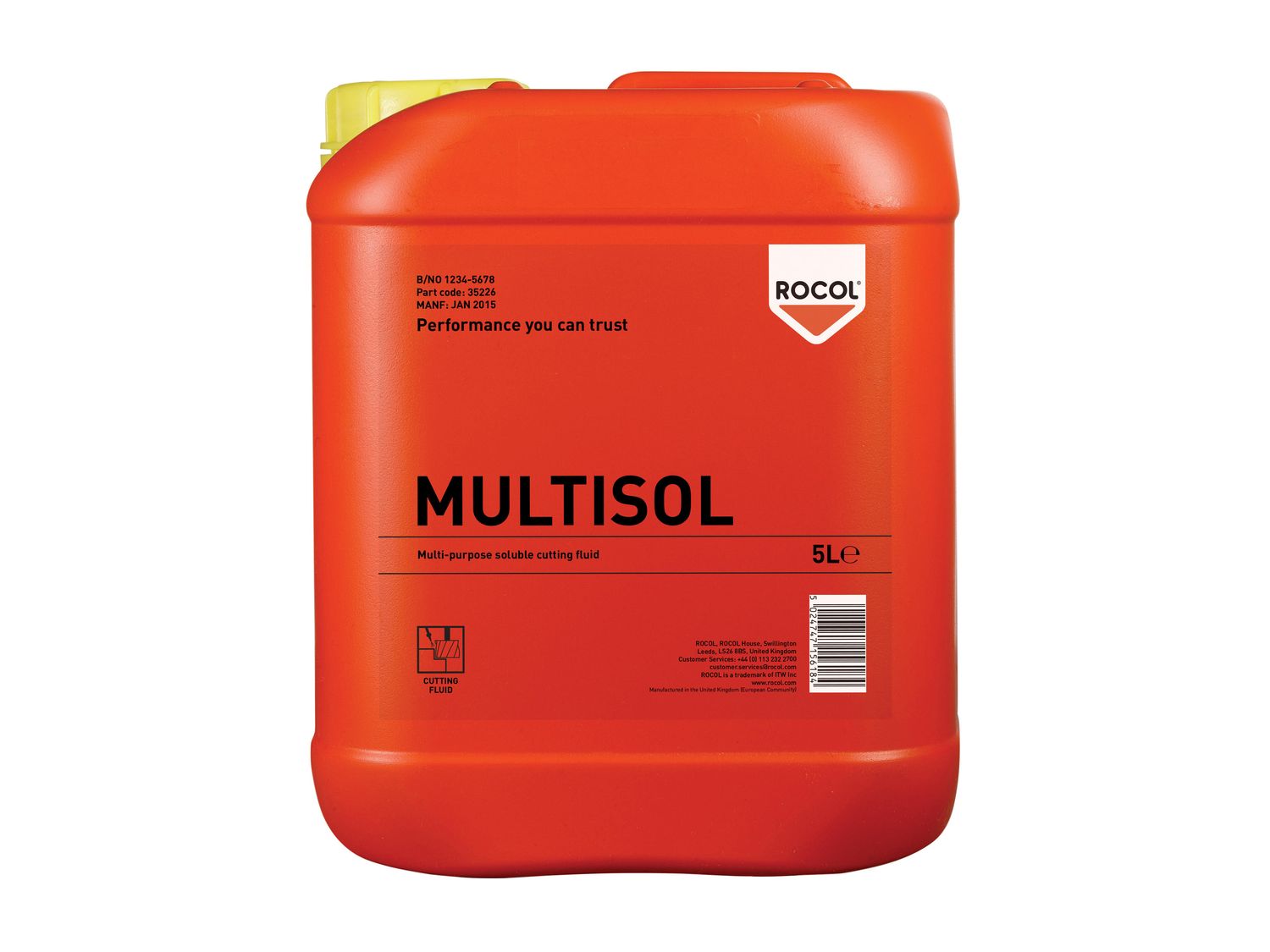 ROCOL ROC35226 MULTISOL Water Mix Cutting Fluid 5 litre