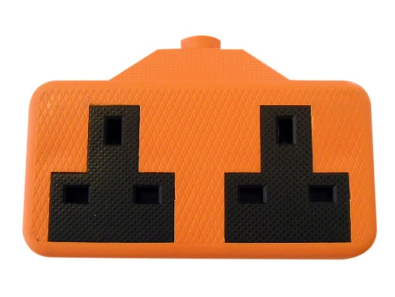 Dencon DCN9433ORNB Trailing Socket 13A 2-Gang Orange