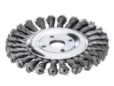 Lessmann LES473211 Knot Wheel Brush 125 x 14mm 22.2mm Bore, 0.50 Steel Wire