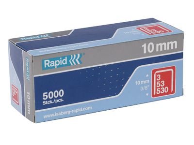 Rapid RPD5310B5000 53/10B 10mm Galvanised Staples (Box 5000)