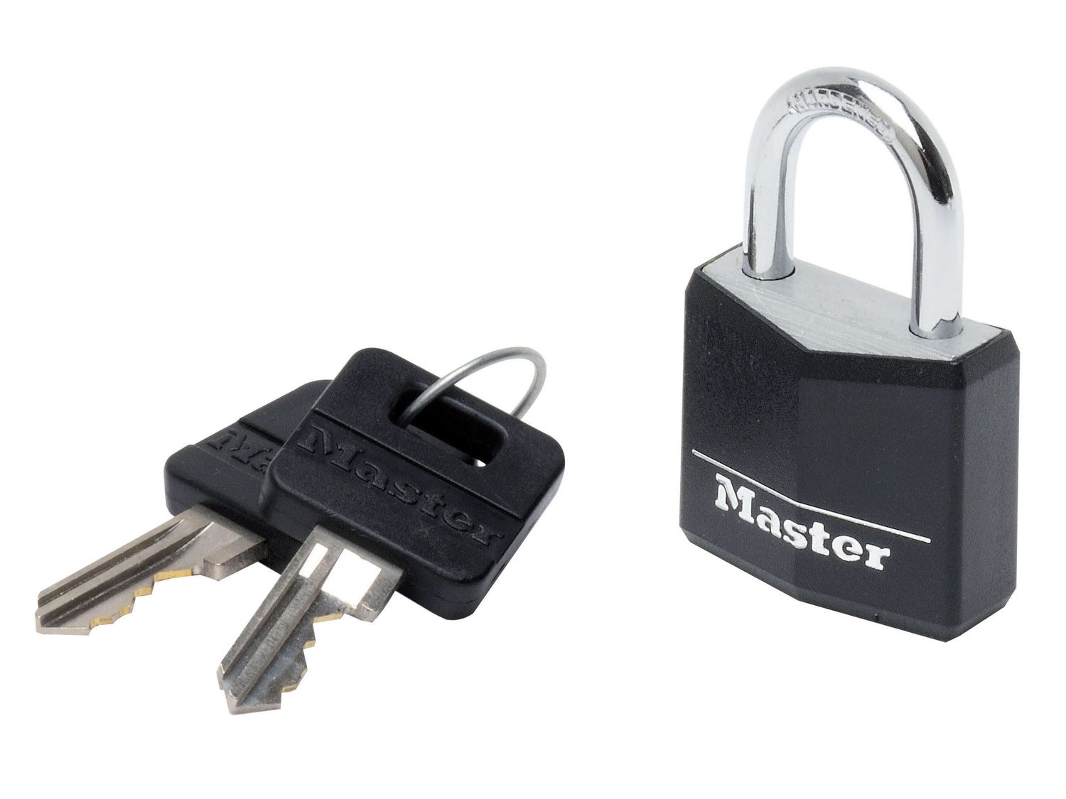 Master Lock MLK9130BLK Aluminium Black Vinyl Cover 30mm Padlock 4-Pin