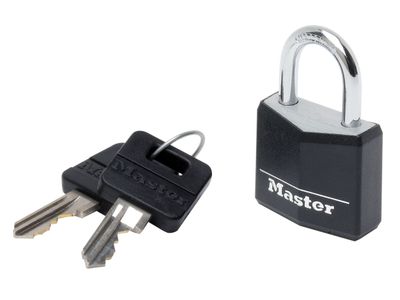 Master Lock MLK9130BLK Aluminium Black Vinyl Cover 30mm Padlock 4-Pin