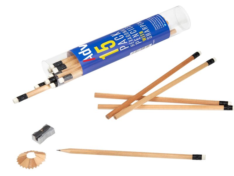 Advent ADVAPTUB15 Hexagonal HB Pencils &amp; Sharpener (Tub 15)