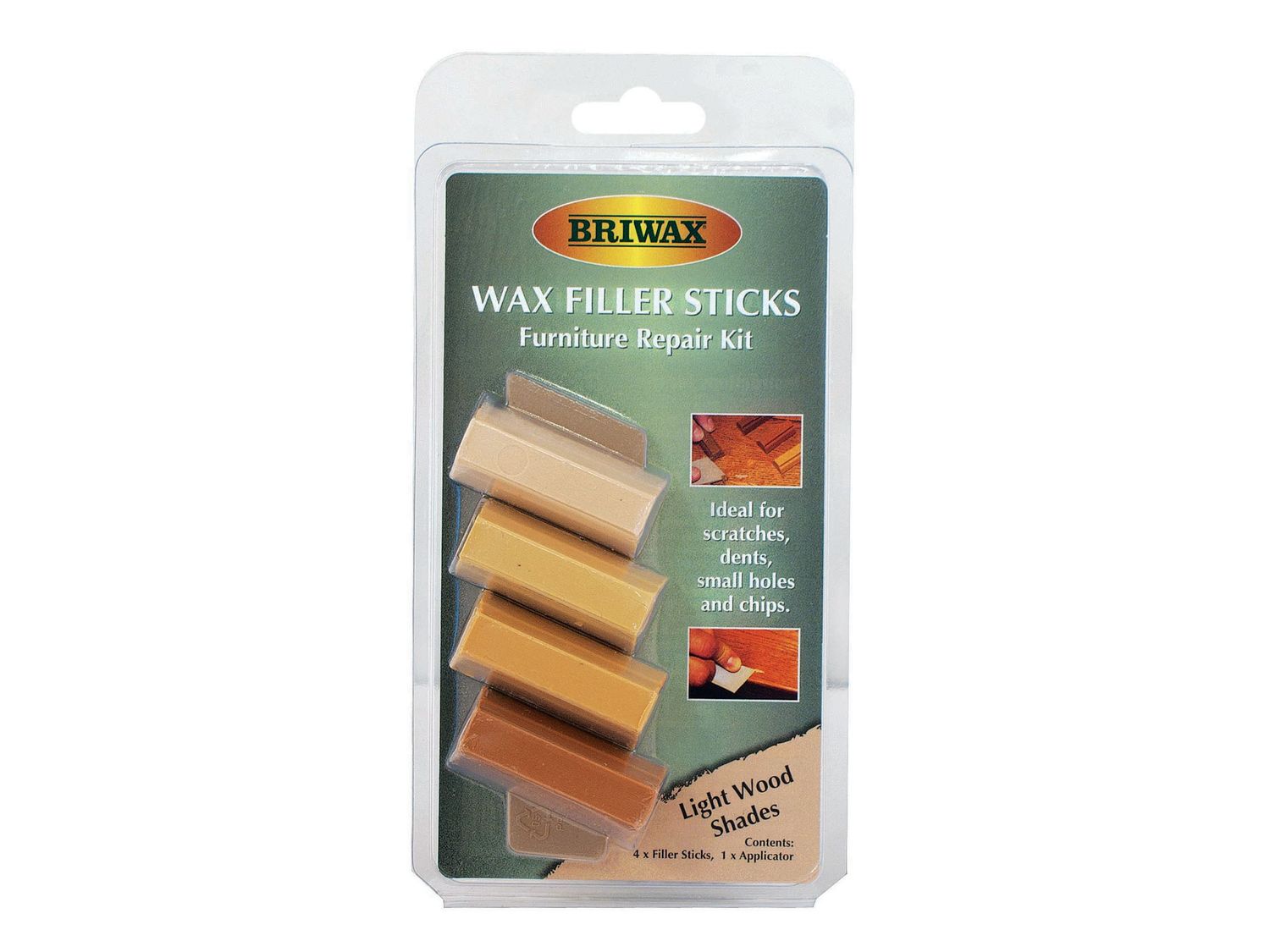 Briwax BRWWFSL Wax Filler Sticks Light Wood Shades (Pack 4)