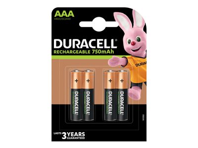 Duracell DURS5272 AAA Cell 750Mah Rechargeable Batteries (Pack 4)