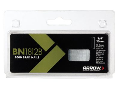 Arrow ARRBN1812B BN1812B Brad Nails 20mm Brown Head (Pack 2000)