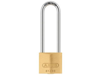ABUS Mechanical ABU6530LS60C 65/30mm Brass Padlock 60mm Long Shackle Carded
