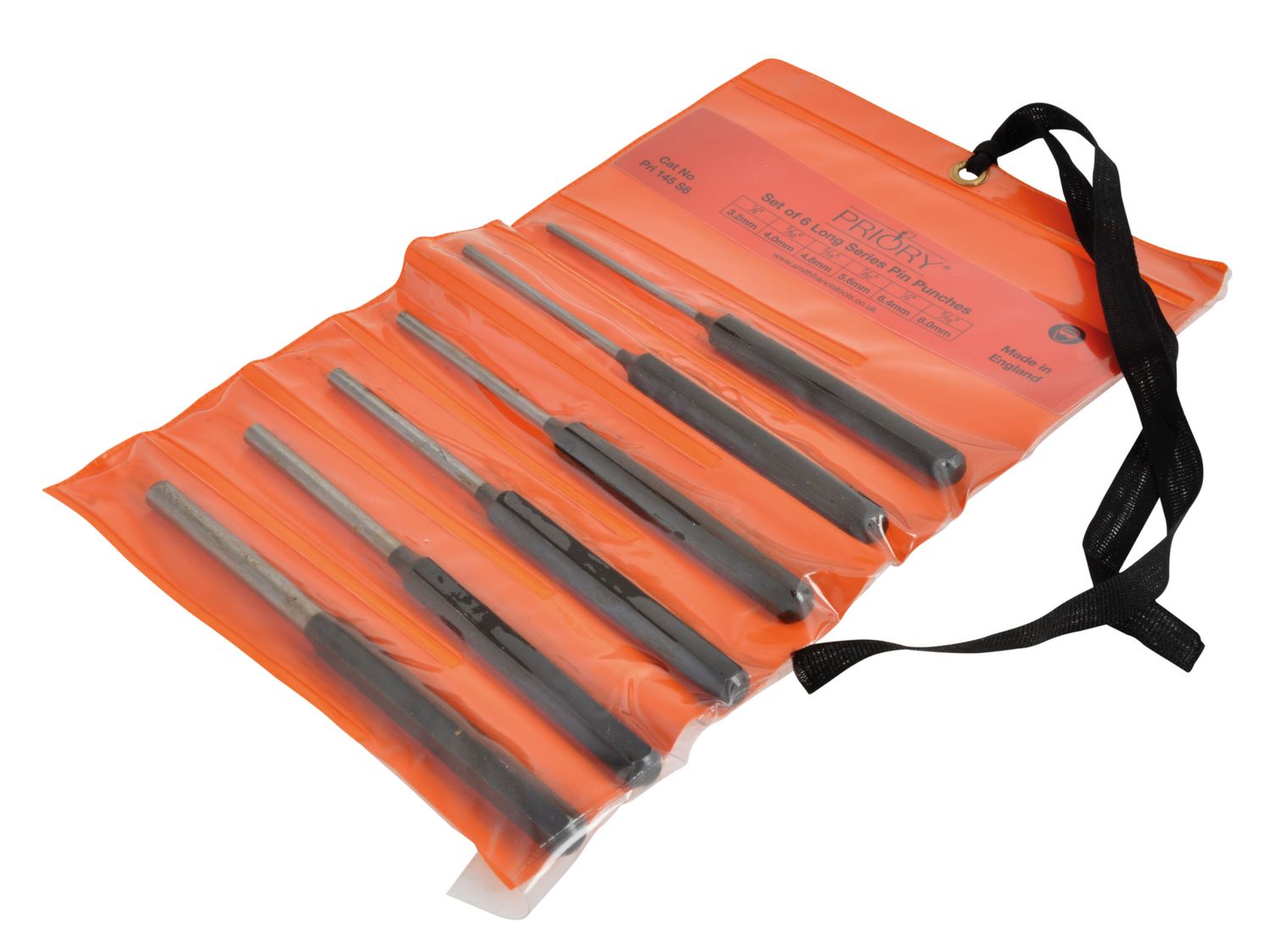 Priory PRI145SET6 145-S6 Long Series Pin Punch Set 6 Piece