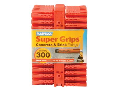 Plasplugs PLARP187 RP 187 Solid Wall Super Grips™ Fixings Red (300)
