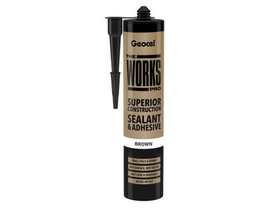 Geocel GEO6001244 THE WORKS PRO Sealant &amp; Adhesive Brown 290ml