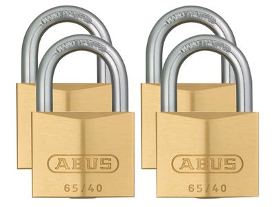 ABUS Mechanical ABU6540QPK 65/40mm Brass Padlock Quad Pack