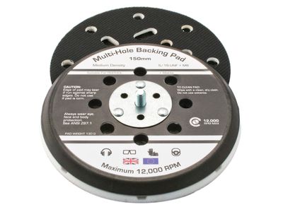 Flexipads World Class FLE17099 Dual Action Sander Pad 150mm GRIP Multi 5/16 UNF +M8