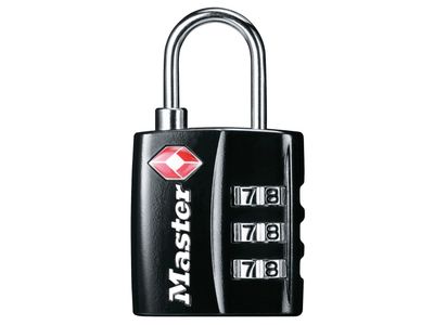 Master Lock MLK4680BLK TSA 3-Digit Combination Black Finish 30mm Padlock