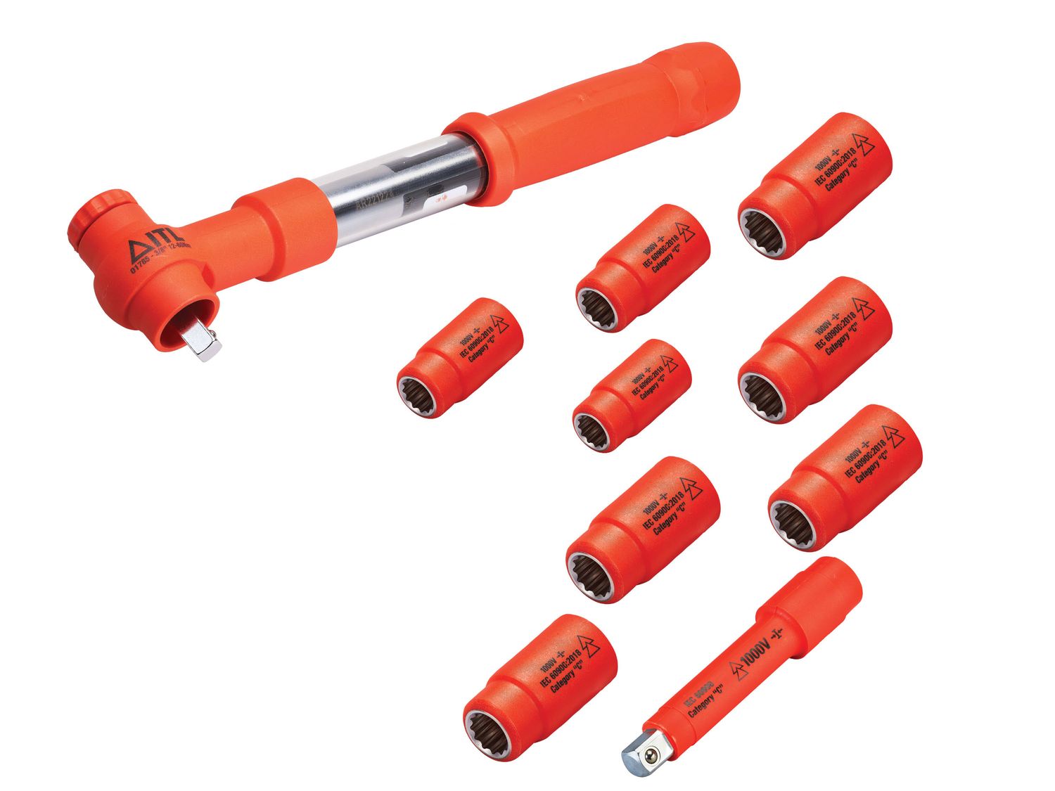 ITL Insulated ITL00028 Insulated 3/8in Drive Metric Torque Wrench Kit, 10 Piece