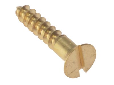 ForgeFix FORCSK346B Wood Screw Slotted CSK Solid Brass 3/4in x 6 Box 200