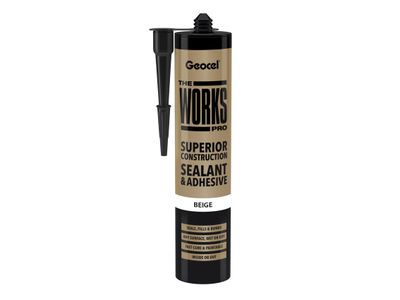 Geocel GEO6001245 THE WORKS PRO Sealant &amp; Adhesive Beige 290ml