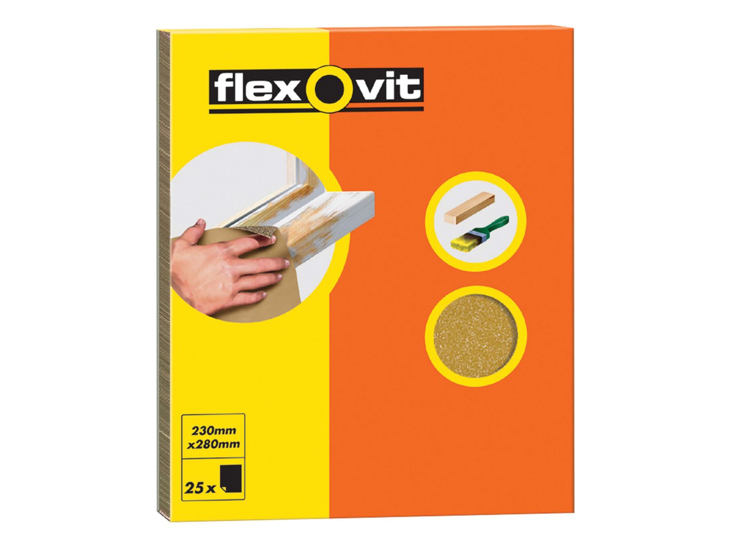 Flexovit FLV58238 Glasspaper Sanding Sheets 230 x 280mm Grade 2.5 (25)