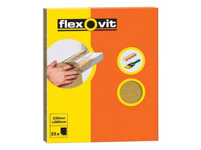 Flexovit FLV58238 Glasspaper Sanding Sheets 230 x 280mm Grade 2.5 (25)