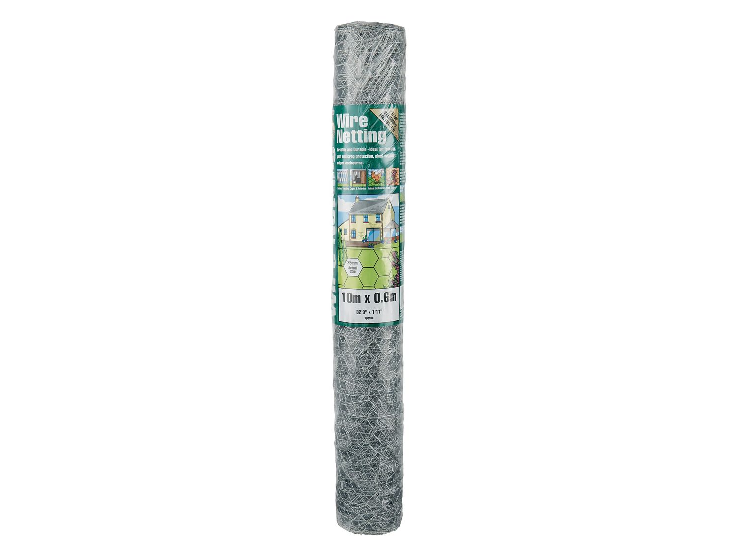 Gardman GDM50040 Galvanised Wire Netting 25mm Hexagon, 10 x 0.6m