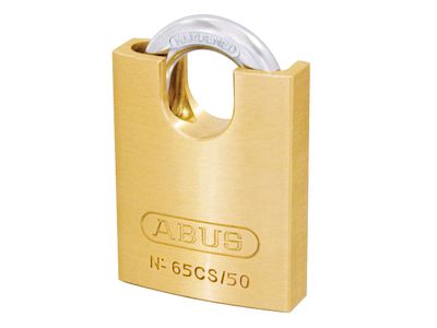ABUS Mechanical ABU6550CSC 65CS/50mm Brass Padlock Closed Shackle Carded