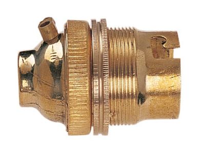 Dencon DCN217NB BC Brass 1/2in Unswitched Lamp Holder