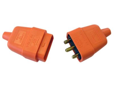 Dencon DCN9416ORNB 3 Pin Rubber Connector Plug 10A Orange