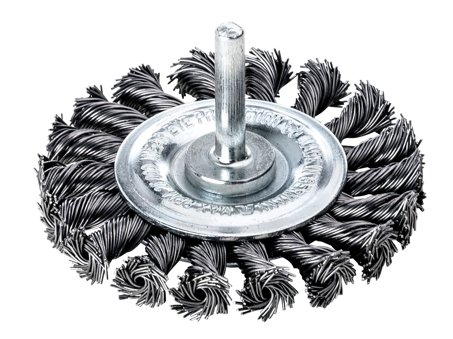 Lessmann LES41719811 Knotted Wheel Brush with Shank 75 x 9mm, 0.50 Steel Wire