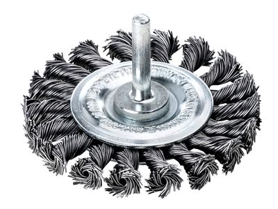Lessmann LES41719811 Knotted Wheel Brush with Shank 75 x 9mm, 0.50 Steel Wire
