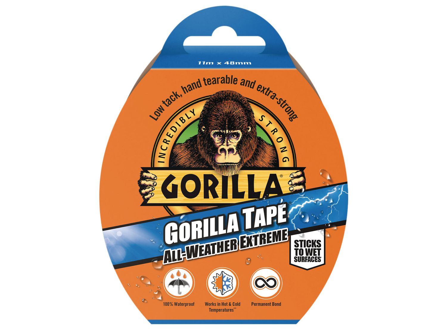 Gorilla Glue GRGGTAW11 Gorilla Tape All-Weather Extreme 48mm x 11m Black