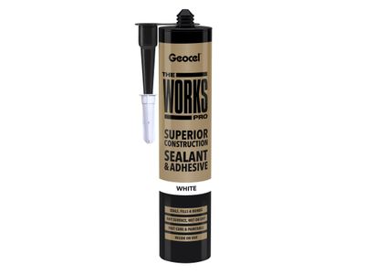 Geocel GEO6001240 THE WORKS PRO Sealant &amp; Adhesive White 290ml
