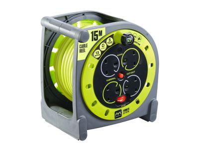 Masterplug MSTHMU15134 PRO-XT Case Cable Reel 240V 13A 4-Socket 15m